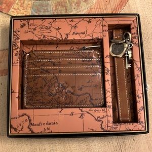 Patricia Nash Cassis ID Wallet European Map With Wrist Band (Brown) NWOT